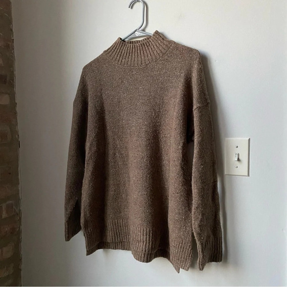 Wool Blend Tan Mid Turtleneck Sweater - Women’s Size M - Picture 1 of 8
